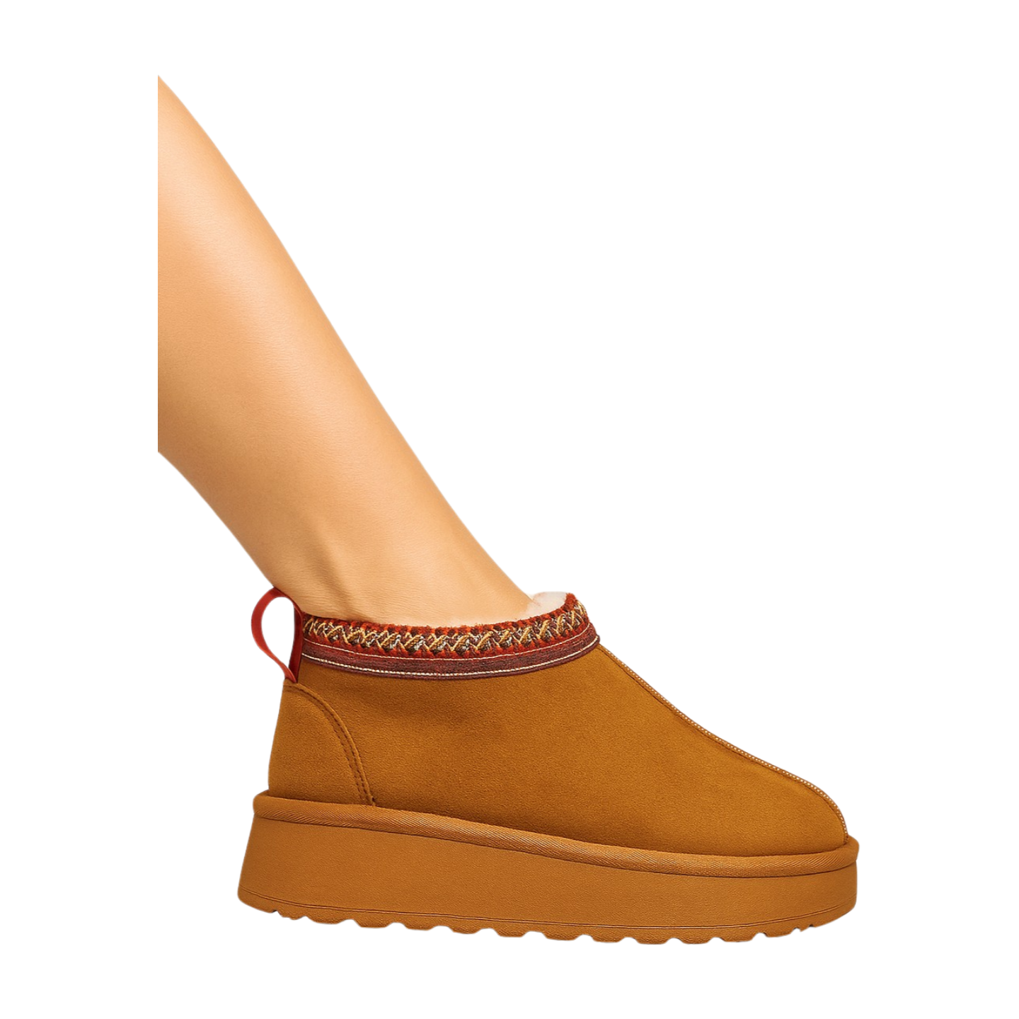 Mules Fourrées Agréables Femme Chameau