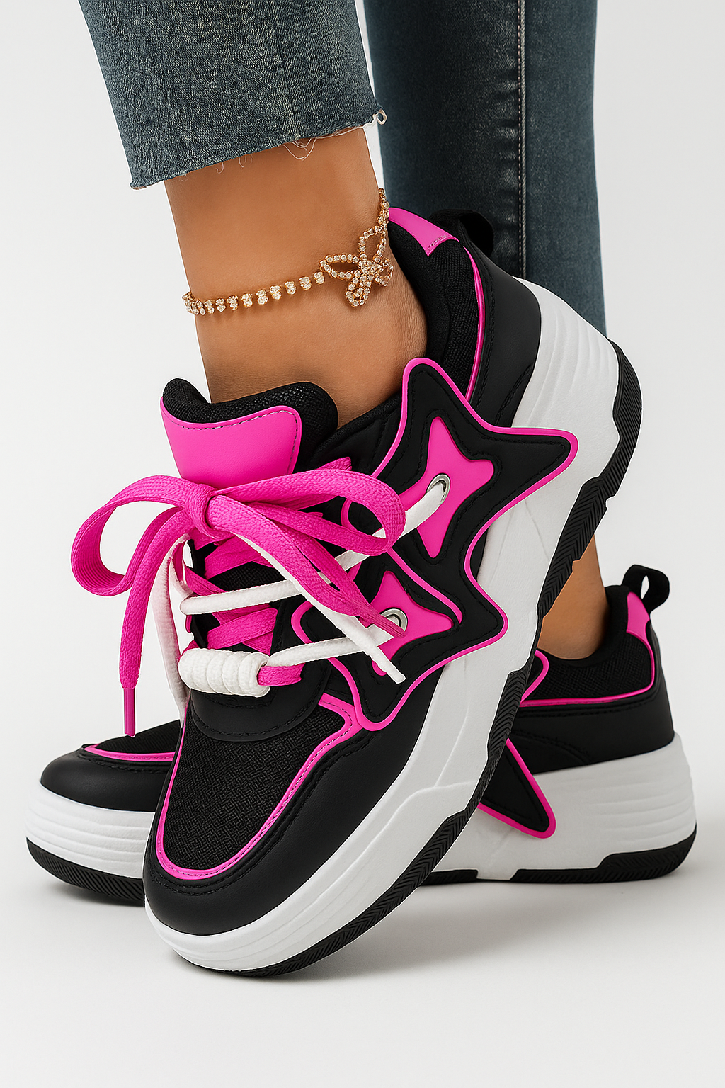Baskets Sneakers Femme Sport Running Noir
