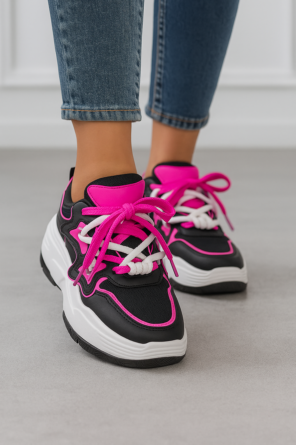Baskets Sneakers Femme Sport Running Noir