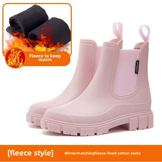 Bottes Chelsea pour femme – Semelle épaisse, adaptée à la pluie