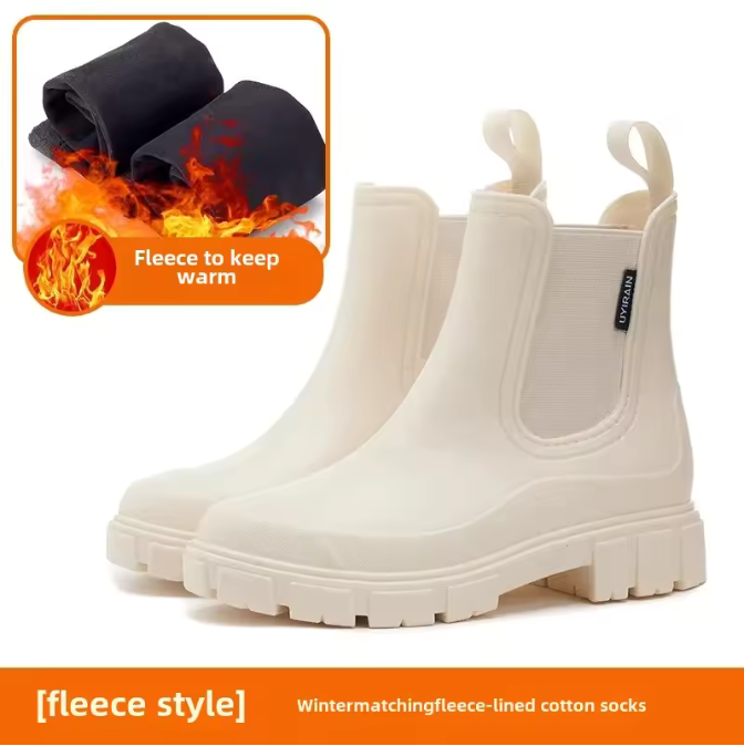 Bottes Chelsea pour femme – Semelle épaisse, adaptée à la pluie