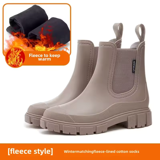 Bottes Chelsea pour femme – Semelle épaisse, adaptée à la pluie