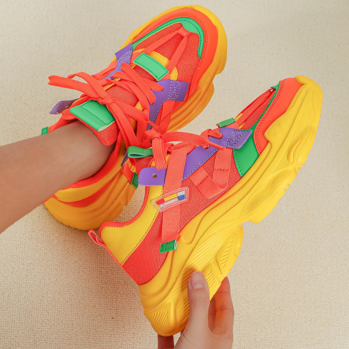 Baskets Sneakers Sport Mode Femme Colorées