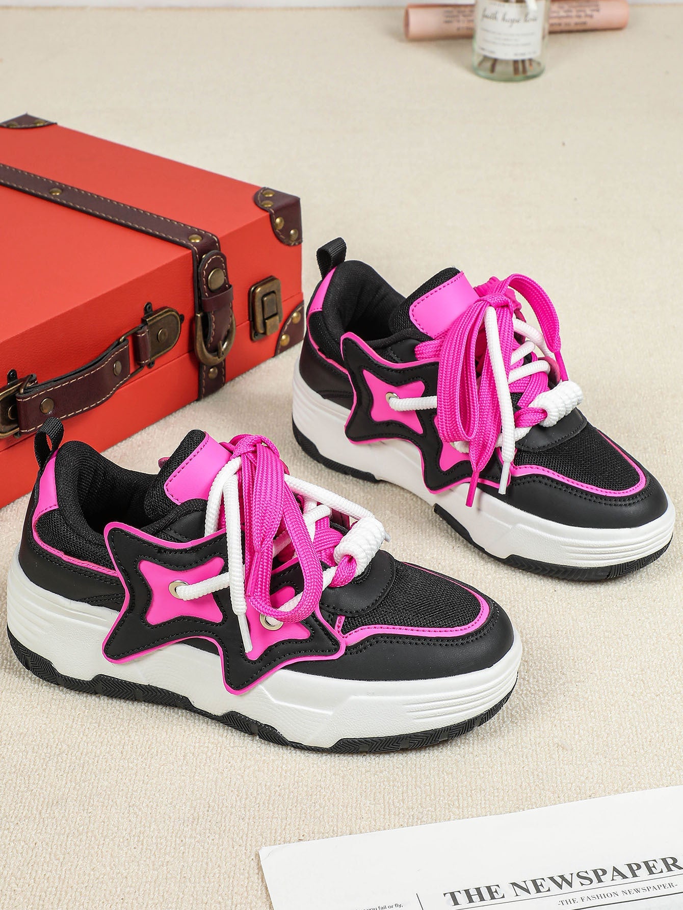 Baskets Sneakers Femme Sport Running Noir