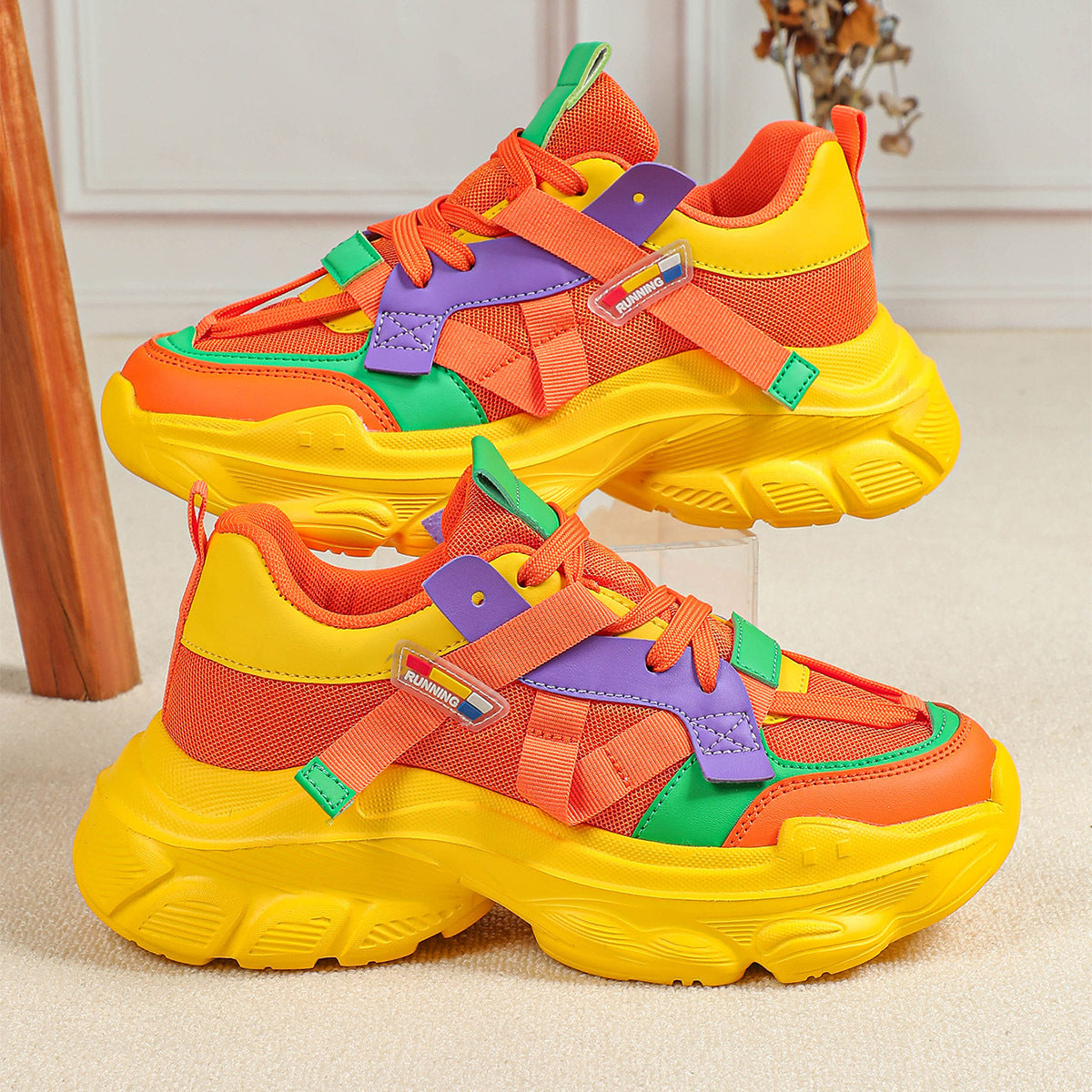 Baskets Sneakers Sport Mode Femme Colorées