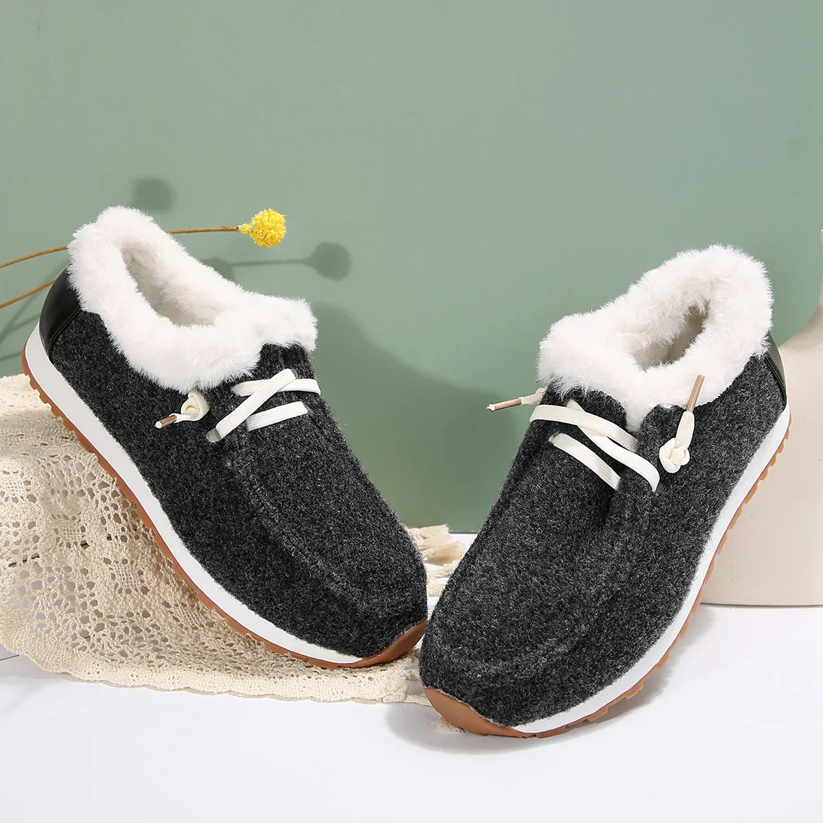 Bottes plates en coton pour femme, doublure chaude, semelle plateforme sport, confort hiver, style luxe tendance